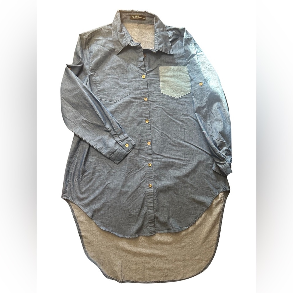 Zanzea Vintage Asymmetrical button down dress.